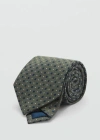 Mango Man Mulberry Silk Tie Structure Khaki In Khaki