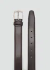 Mango Man Nappa Leather Belt Brown