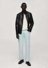 Mango Man Nappa Leather-effect Jacket Black In Black