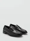 Mango Man Mocassins Découpe Effet Cuir Nappa Noir - Homme - 46 -