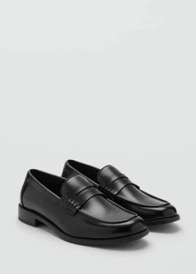 Mango Man Mocassins Découpe Effet Cuir Nappa Noir - Homme - 46 -