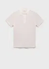 Mango Man Openwork Knitted Cotton Polo Shirt Off White