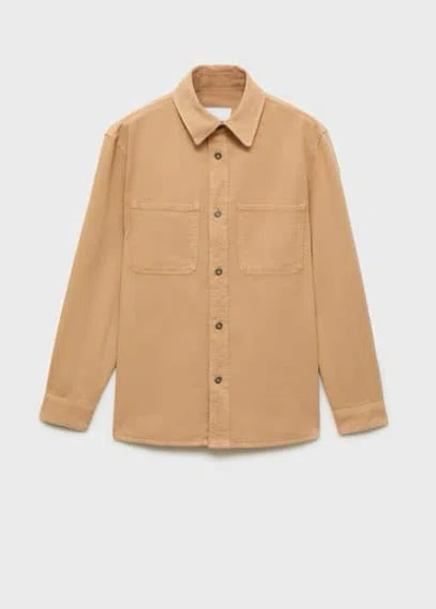 Mango Man Overshirt Beige