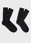 Mango Man Pack Of 2 Long Cotton Socks Black