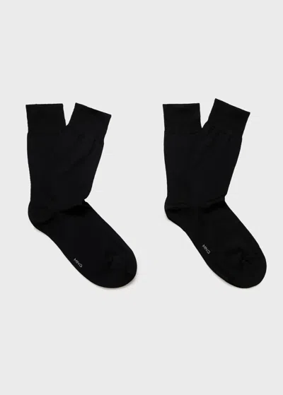 Mango Man Pack Of 2 Long Cotton Socks Dark Navy