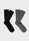 Mango Man Pack Of 2 Ribbed Cotton Socks Black