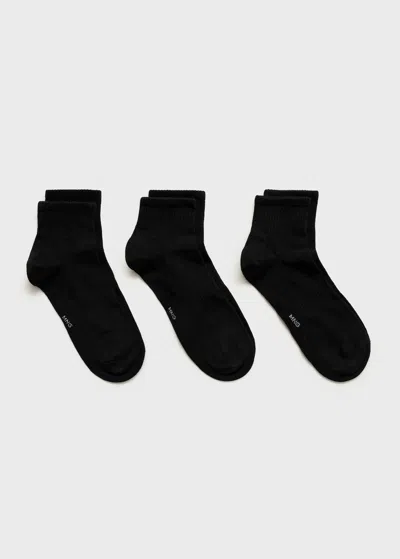 Mango Man Lot 3 Paires De Chaussettes Coton Noir - Homme - 43-45 -