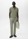 Shop Mango Man Pantalon 100 % Lin Slim Fit Vert - Homme - 48 -