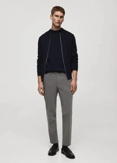 Mango Man Bologna Slim-fit Comfort-stretch Trousers Medium Heather Grey