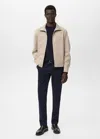 Mango Man Pantalon Chino Slim Fit Serge Bleu Marine - Homme - 48 -  In Blue
