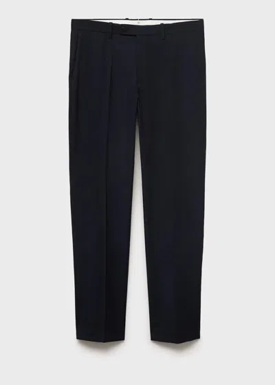Mango Man Milan Slim-fit Suit Trousers Navy In Blue