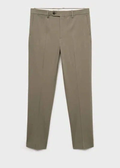 Mango Man Slim-fit Suit Trousers Beige