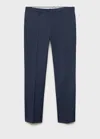 Mango Man Stretch Fabric Super Slim-fit Suit Trousers Ink Blue