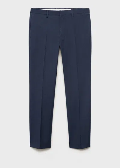 Mango Man Stretch Fabric Super Slim-fit Suit Trousers Ink Blue