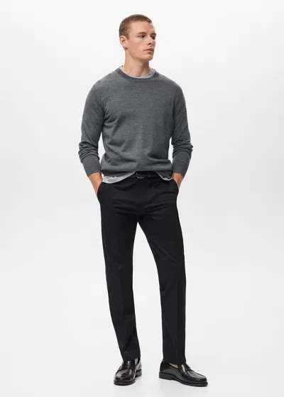 Mango Man Regular-fit Cotton Pants In Blue