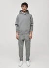 Mango Man Cotton Drawstring Joggers Medium Heather Grey In Gris Chiné Moyen