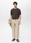 Mango Man Pantalon Lin Regular-fit Sable - Homme - 46 -  In Sable