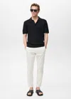 Mango Man Pantalon Prato Chino Cropped Tapered Blanc Cassé - Homme - 40 -