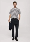 MANGO MAN PANTALON BOLOGNA SLIM-FIT CROPPED COMFORT STRETCH BLEU MARINE FONCÉ - HOMME - 44 - MANGO MAN