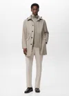 Mango Man Parka Ice Grey In Gray