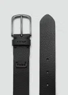 Mango Man Pebbled Leather Belt Black