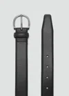Mango Man Pebbled Leather Belt Black