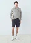 Mango Man Perkins-neck Sweater With Zip Grey In Grey
