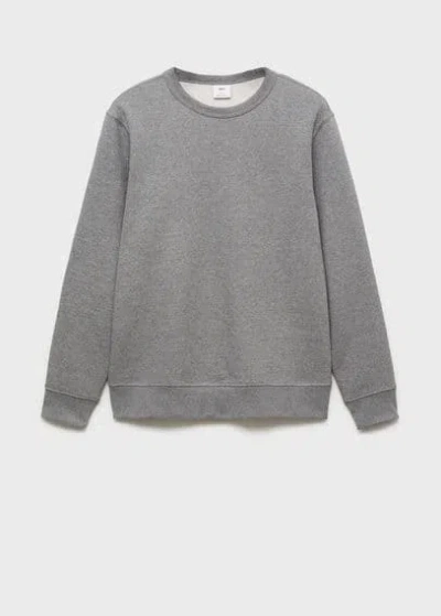 Mango Man Plush Cotton Sweatshirt Medium Heather Grey In Medium Heather Grey