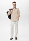 Mango Man Chemise Lin Poche Sable - Homme - Xxl -  In Sand