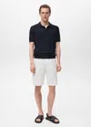Mango Man Polo Maille Côtelée Bleu Marine - Homme - Xxl -