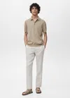 Mango Man 100% Cotton Fine-knit Polo Shirt Dark Green