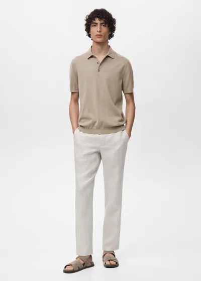 Mango Man 100% Cotton Fine-knit Polo Shirt Dark Green