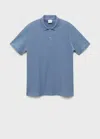 Mango Man Regular-fit Cotton Piqué Polo Shirt Blue