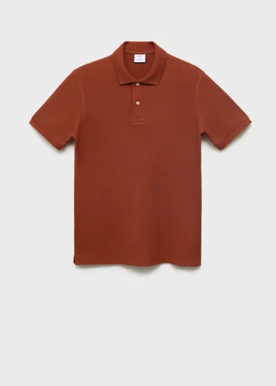 Mango Man Polo Regular-fit Piqué Coton Orange Brûlé - Homme - Xxl -