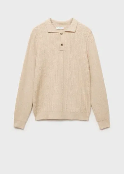 Mango Man Polo Shirt Ecru