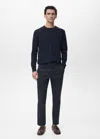 Mango Man Pantalon Prato Chino Cropped Tapered Bleu Marine Foncé - Homme - 46 -  In Blue