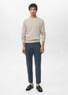 Mango Man Pantalon Prato Chino Cropped Tapered Bleu Indigo - Homme - 46 -
