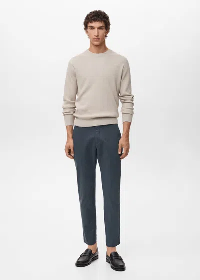 Mango Man Pantalon Prato Chino Cropped Tapered Bleu Indigo - Homme - 46 -  In Blue