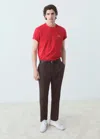 Mango Man Printed Text T-shirt Red