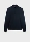 Mango Man 100% Wool Sweater With Perkins Neck Navy In Blue