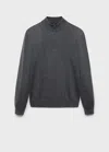 Mango Man 100% Wool Sweater With Perkins Neck Medium Heather Grey In Gray