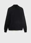Mango Man 100% Wool Turtleneck Sweater Black