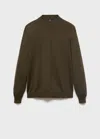 Mango Man 100% Wool Turtleneck Sweater Olive Green