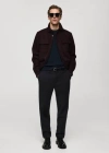 Mango Man Ribbed Cotton Knitted Sweater Dark Navy In Bleu Marine Foncé