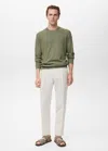 Mango Man Fine-knit Sweater Green