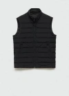 Mango Man Quilted Vest With Down And Feather Filling Black