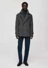 Shop Mango Man Wool Double-breasted Coat Medium Heather Grey