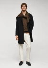 Mango Man Recycled Woollen Coat Black In Black