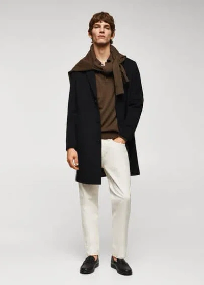 Mango Man Recycled Woollen Coat Black