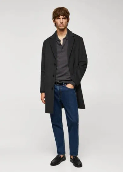 Mango Man Recycled Woollen Coat Grey